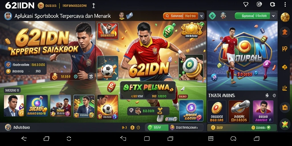 Tampilan grafik menarik dalam aplikasi Sportsbook yang menampilkan taruhan langsung.