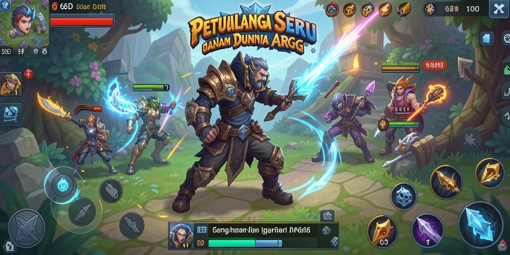 Screenshot 66D menunjukkan pertarungan epik dan grafik fantastis di game ARPG.