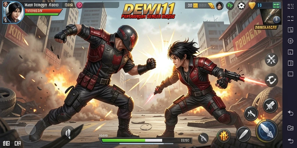 Tampilan gameplay aksi yang seru dan mendebarkan.