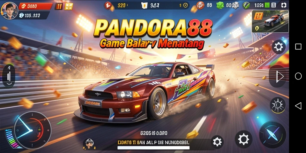 Tampilan gameplay PANDORA88 dengan balapan yang mendebarkan.