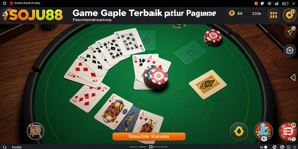 Screenshot gameplay SOJU88 menampilkan suasana seru permainan Gaple.