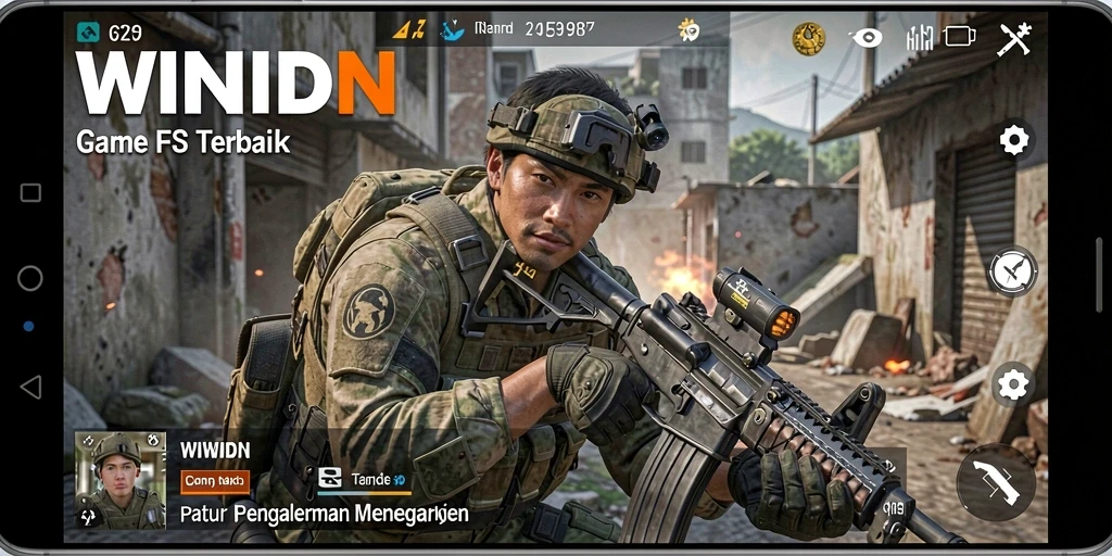 Tampilan gameplay WINIDN yang intens dan penuh aksi.